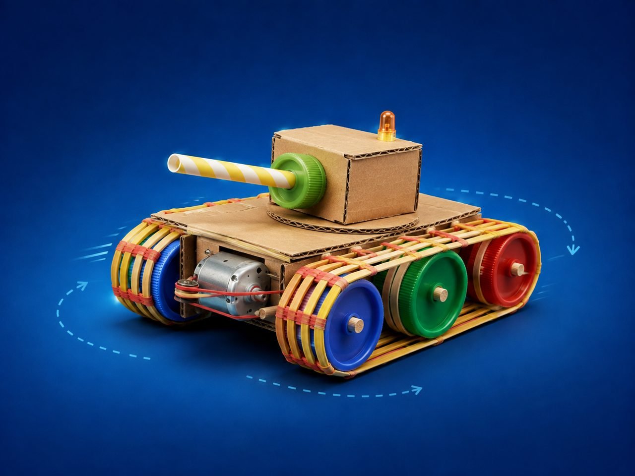 Tanque com esteira de elástico