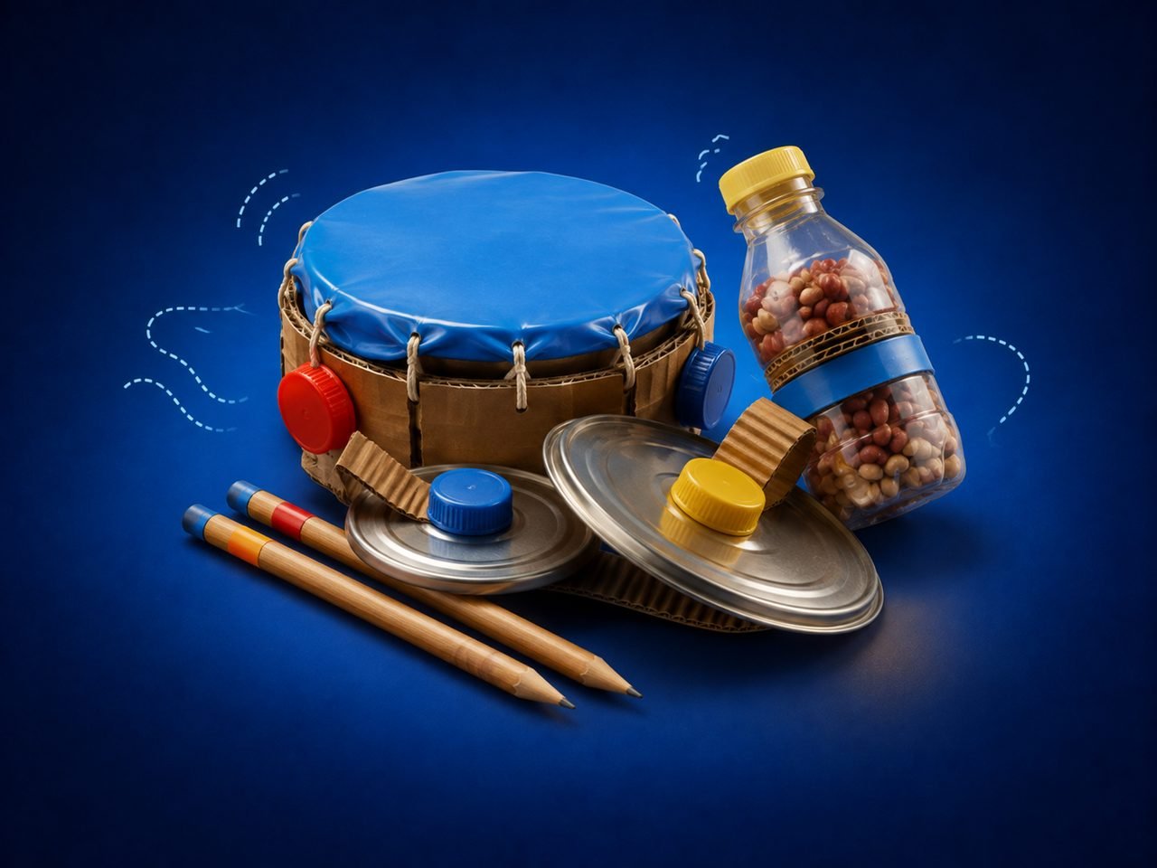 Kit de percussão reciclada