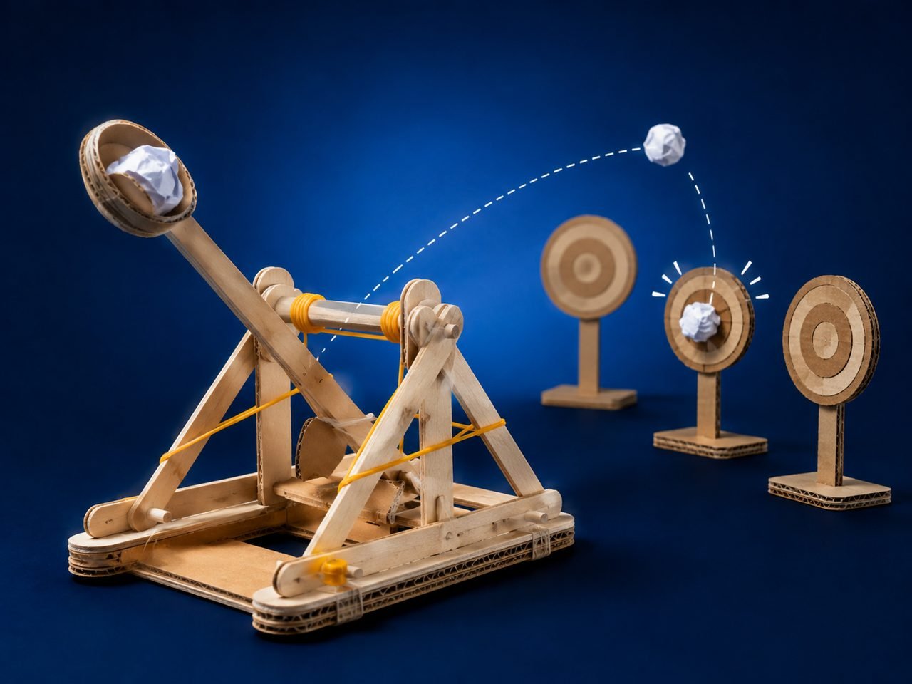 Catapulta de precisão (desafio de alvo)